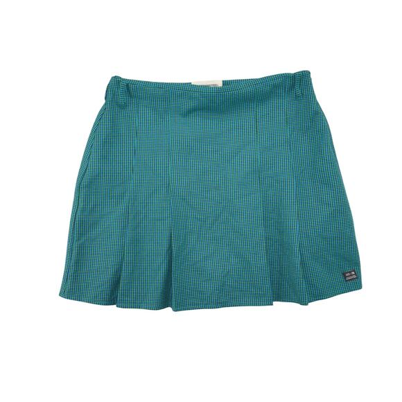Urban Outfitters Green Blue Houndstooth Mini Skirt Size S - Picture 1 of 6